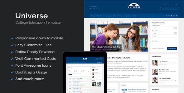 Download Universe – Education College Responsive Template Nulled 