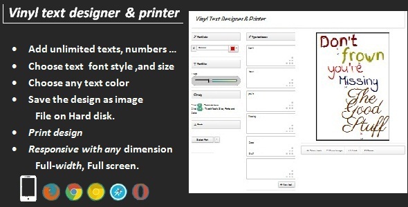 Download Vinyl Text Designer & Printer  Nulled 