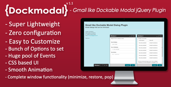 Download Dockmodal -Gmail like Dockable Modal Dialog Plugin Nulled 