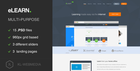 Download eLearn – Multi-Purpose PSD Template Nulled 