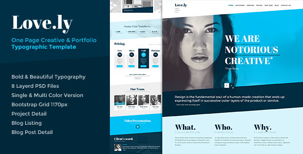Download Love.ly – One Page Typographic Parallax PSD Nulled 