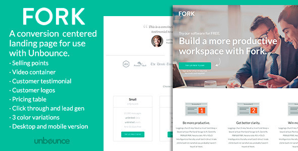 Download FORK – Unbounce Template Nulled 