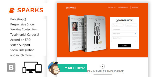 Download Sparks – Responsive Bootstrap Landing Page Nulled 