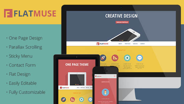 Download FlatMuse – One Page Paralax Muse Template Nulled 