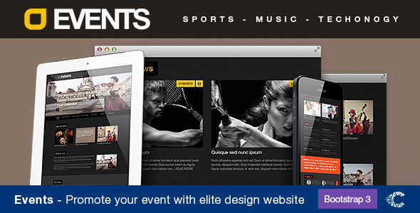 Download Events Music, Sport, Techno HTML5/CSS3 Nulled 
