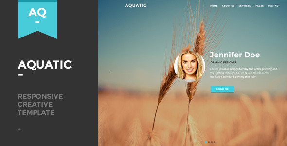 Download Aquatic – Responsive Creative One Page Template Nulled 
