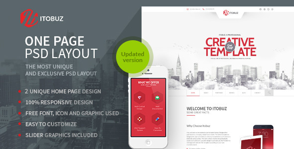 Download Itobuz One Page PSD Template Nulled 