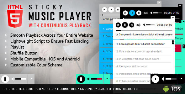 Download Sticky HTML5 Music Player With Continuous Playback Nulled 