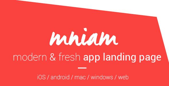 Download Mniam – Modern & Fresh App Landing Page Nulled 
