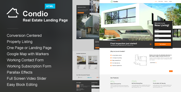 Download Condio – Real Estate Landing Page Nulled 