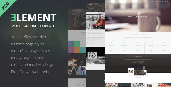 Download ELEMENT – Multipurpose PSD Template Nulled 