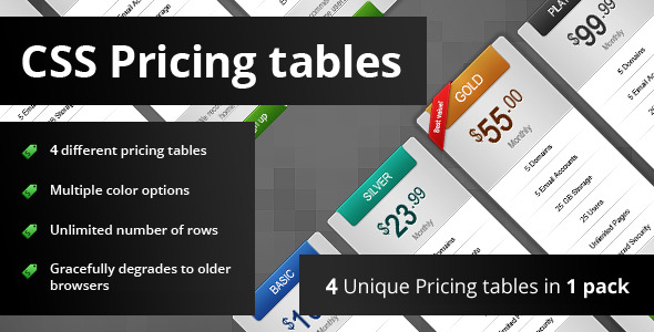 Download 4 Unique Pricing Tables in 1 Pack Nulled 
