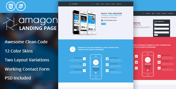 Download Amagon Flat Bootstrap Landing Page Template Nulled 
