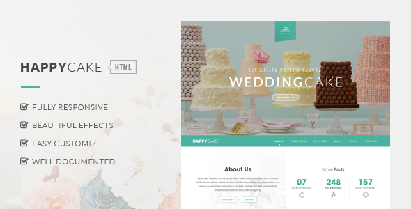 Download HappyCake – Onepage Business HTML Nulled 