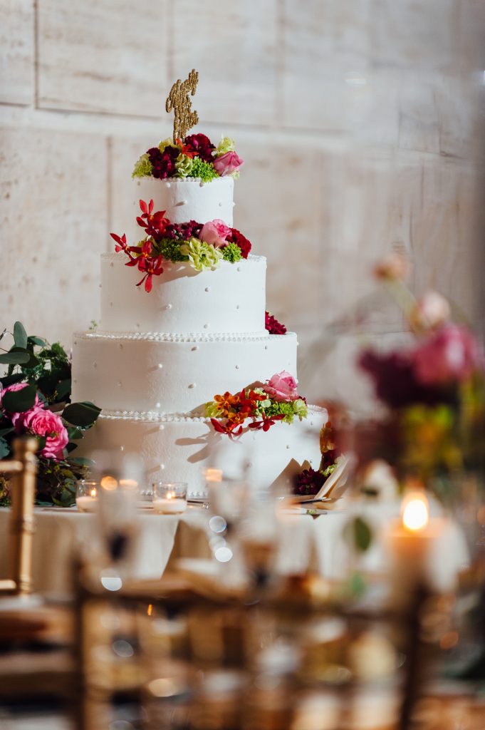 Detail shot of wedding cake at Union Trust Philadelphia