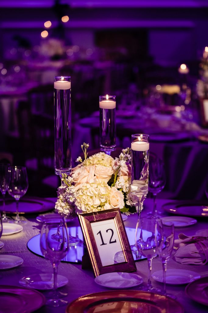 the decoration of the reception table