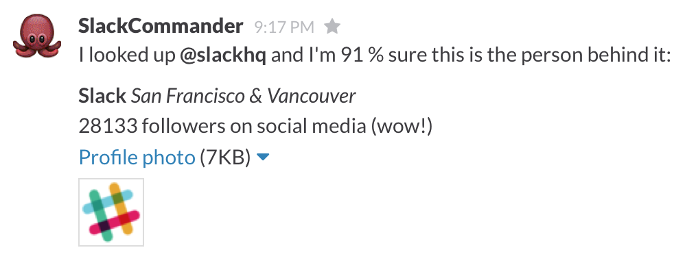 SlackCommander /whois example response