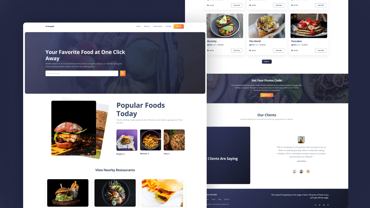 Food Delivery Landing Page