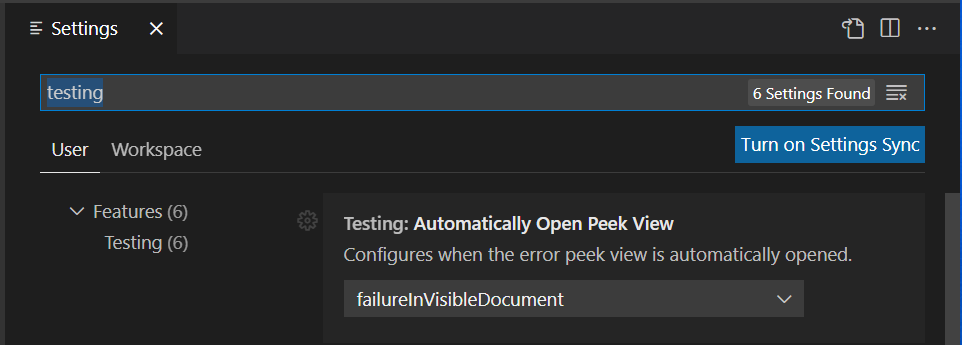 VS Code Embedded Settings for Testing