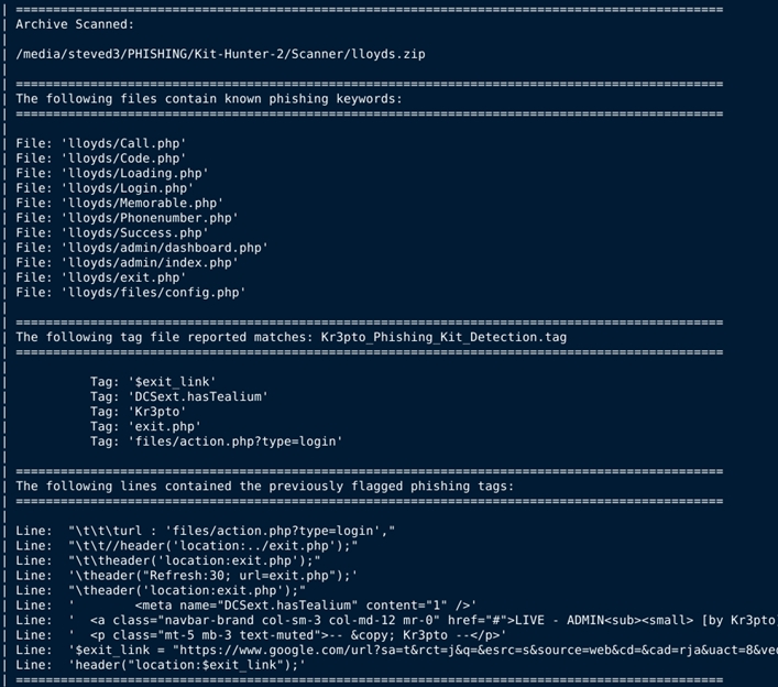 Kit Hunter Log Example
