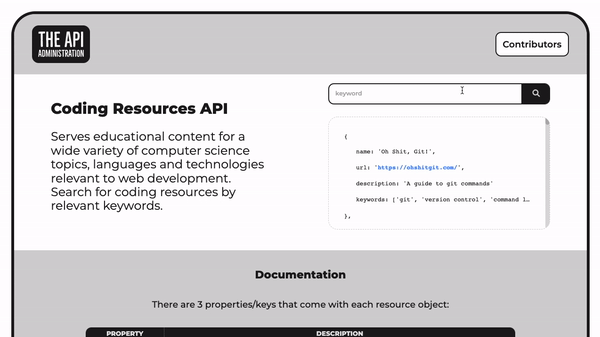 a api of coding resources