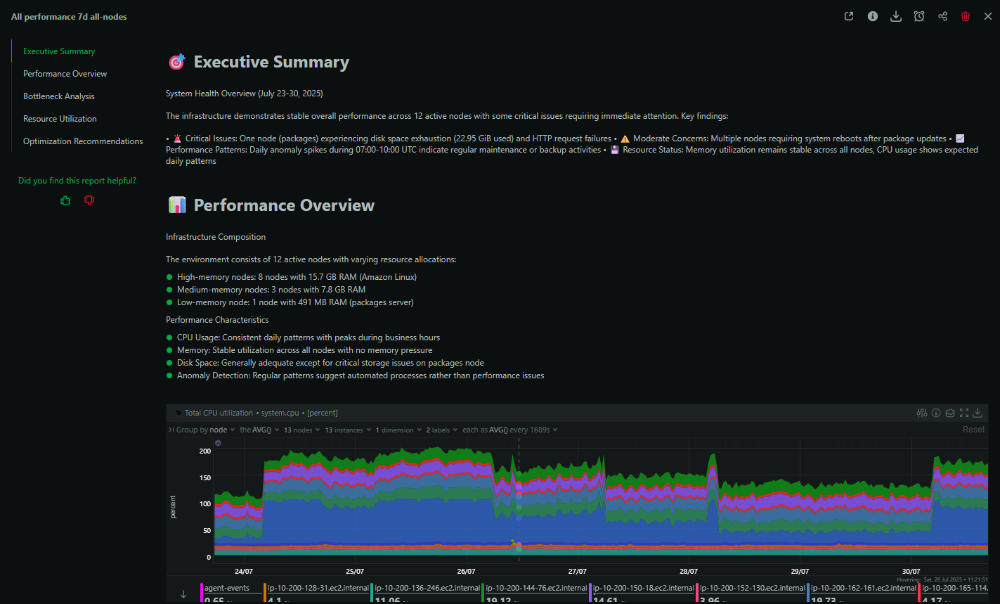 Performance Optimization report example