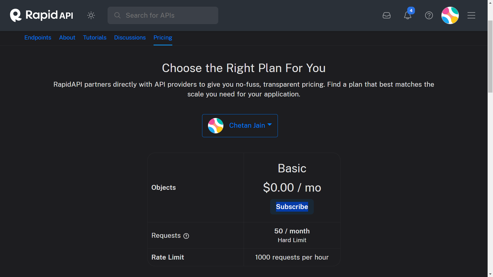 Subscribe to Free Plan