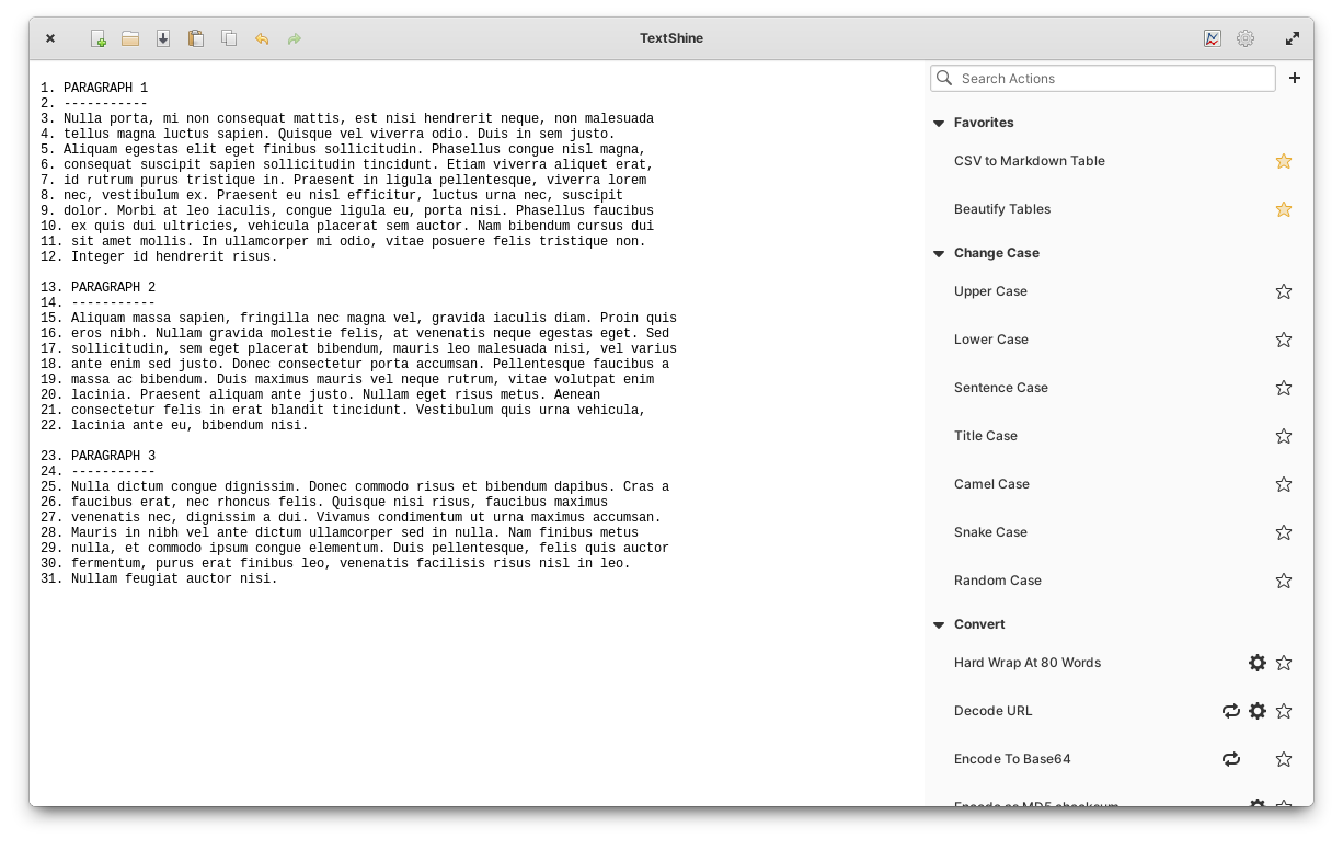 Text Conversion application for Elementary OS <center><b>Main Window</b></center>