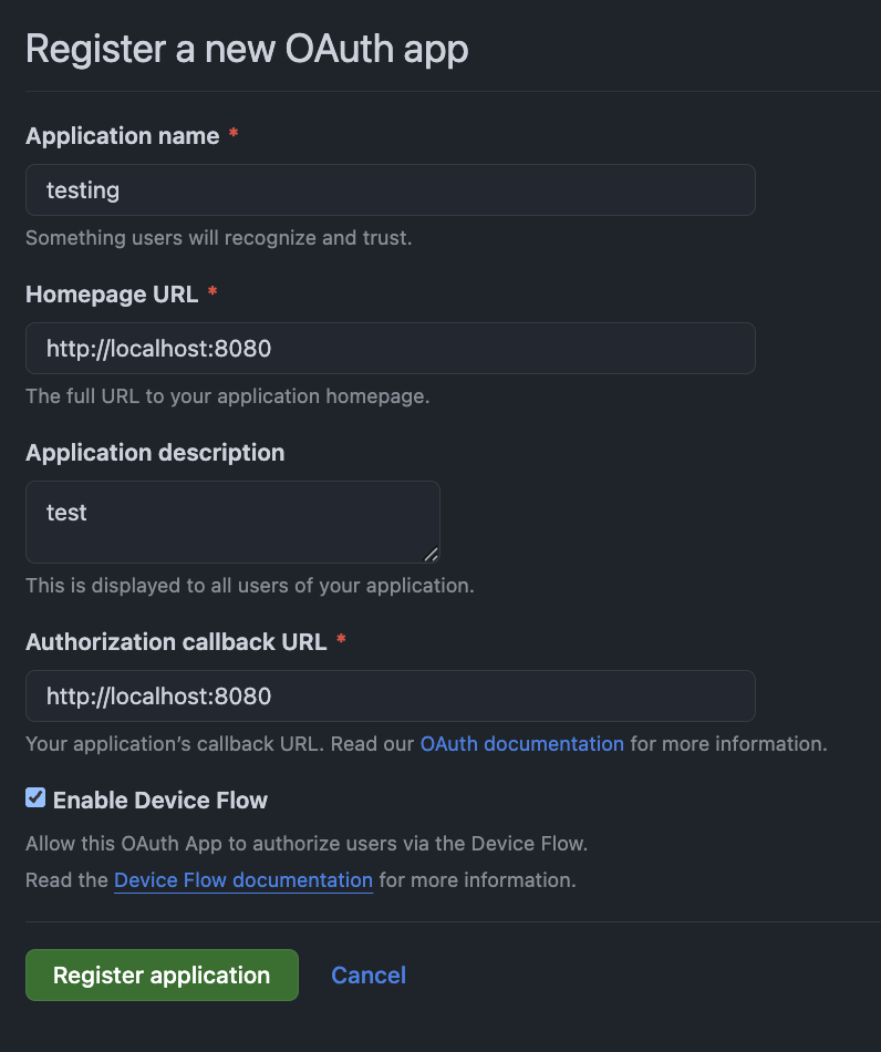 GitHub OAuth App Example
