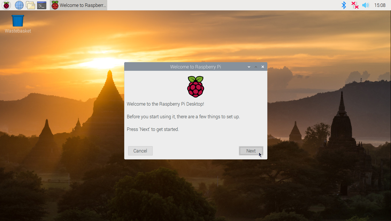 Raspberry Pi first-time setup wizard