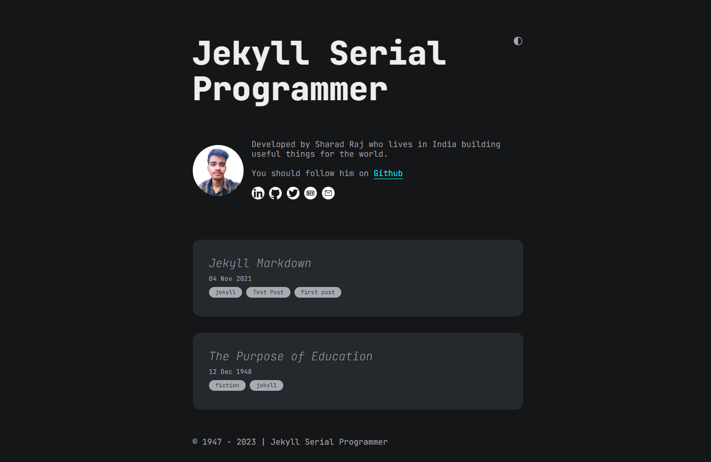 Blog page