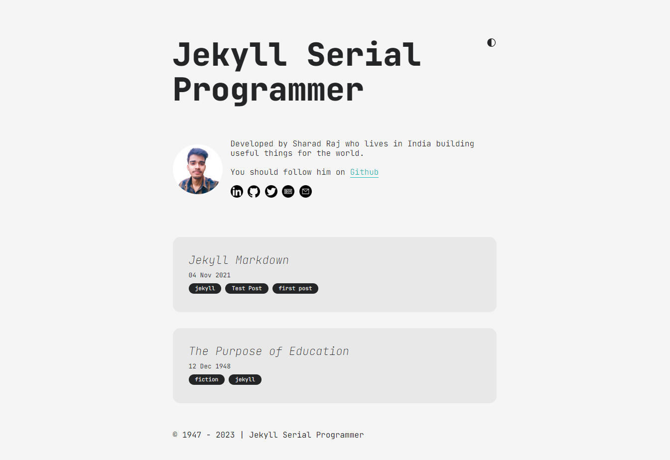 Blog page light mode