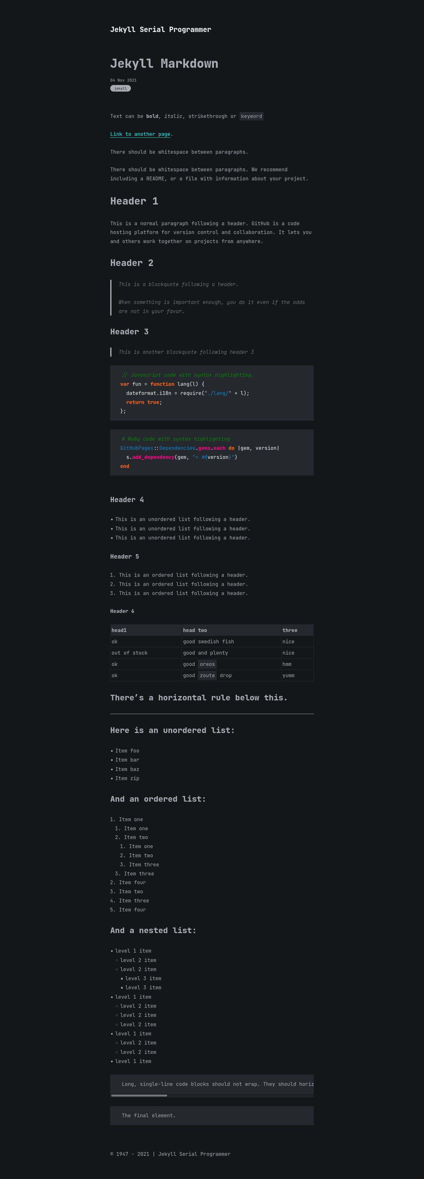 Post page