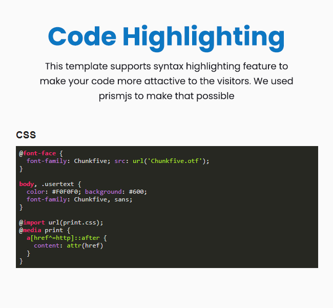 doxy code highlight Themeix