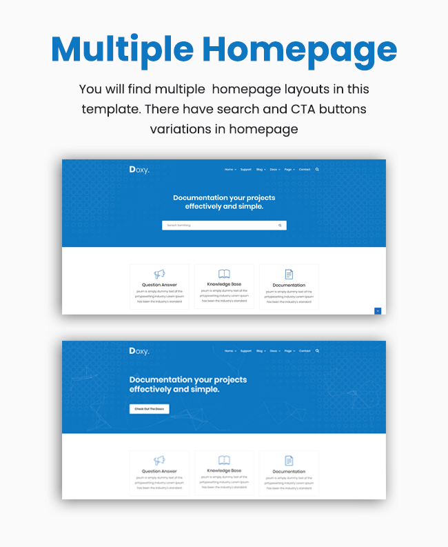 doxy multiple homepage Themeix