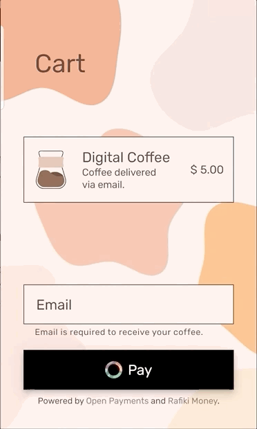Authenticate to pay experience on a mobile device. The user pushes the Pay button, then uses the phone authenticator to complete the transaction for a certain amount, from a certain account, to a certain beneficiary.