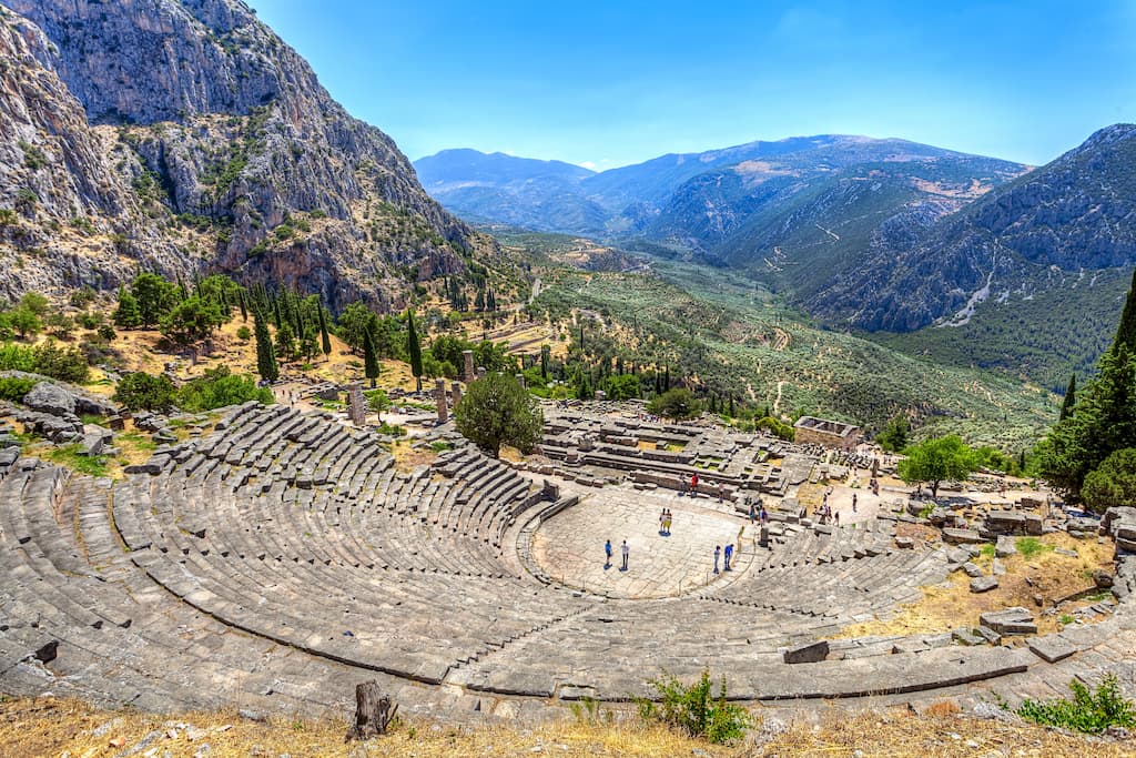The Ancient Theatre of Delphi, most famous landmarks in greece