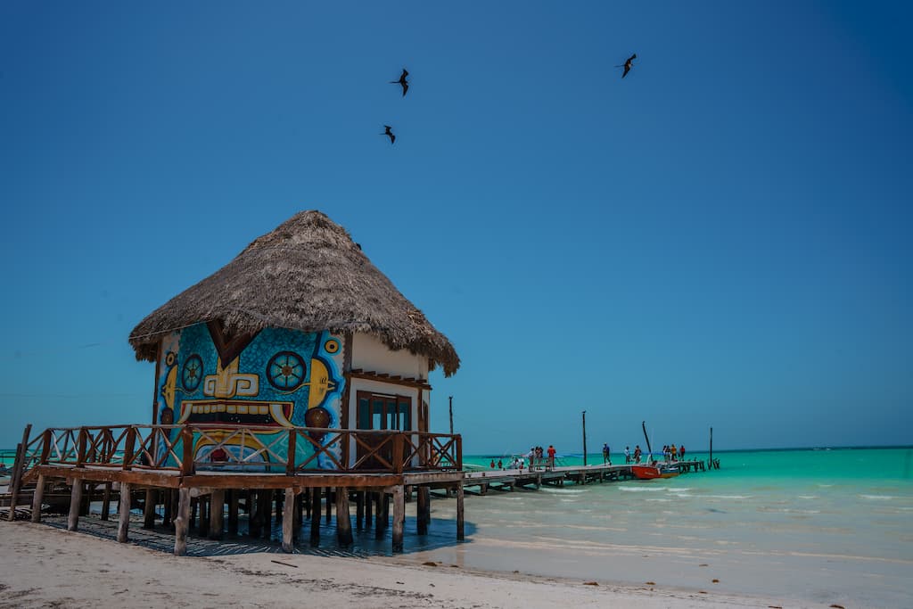 A beautiful beach in Holbox Mexico part of your 3 weeks in Mexico Itinerary.