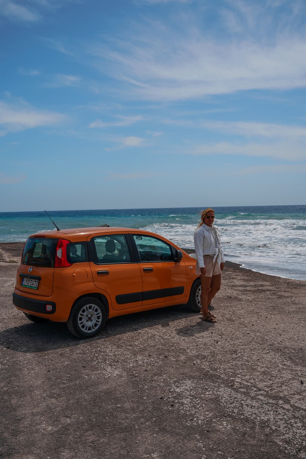 renting a car in Santorini