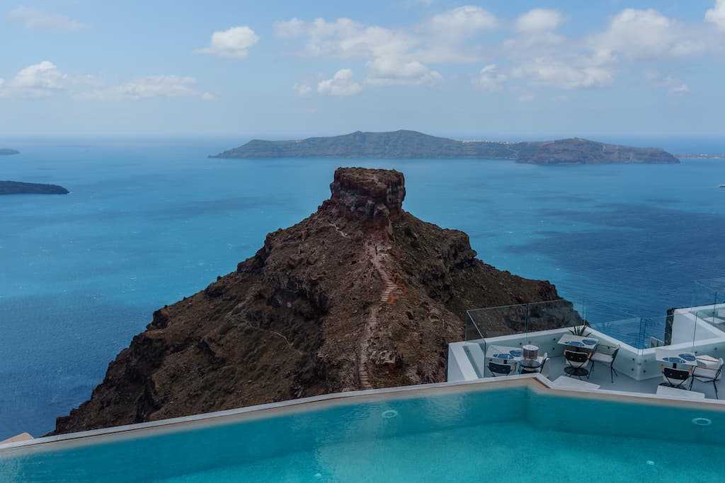 Imerovigli Hotels with caldera view in Santorini.