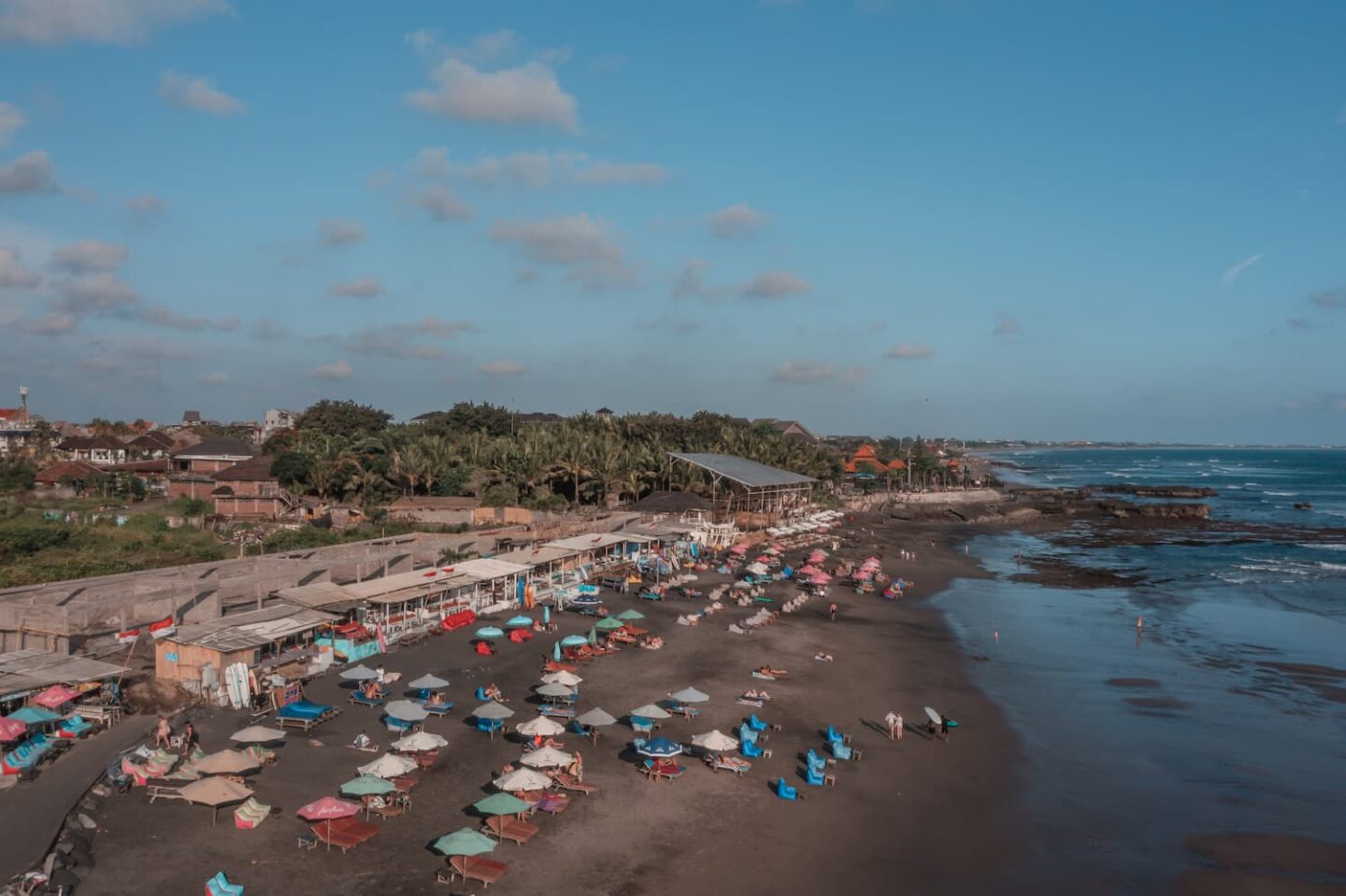 Aerial view of Echo Beach Canggu taken by blogger Mal Hellyer.