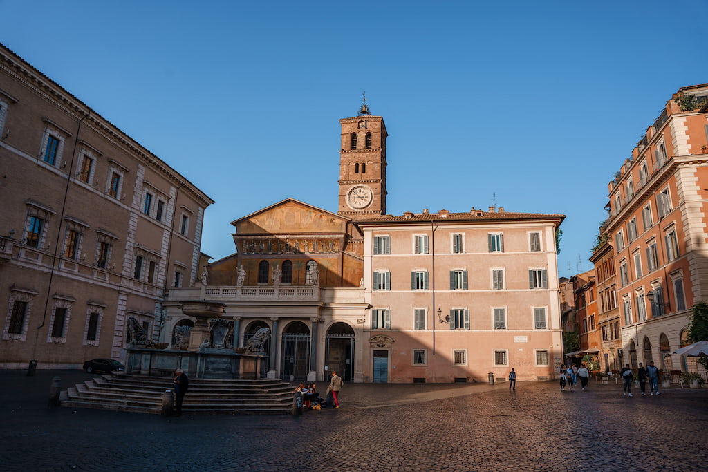The area near Piazza di Santa Maria is is of the best places to stay in Rome for couples.