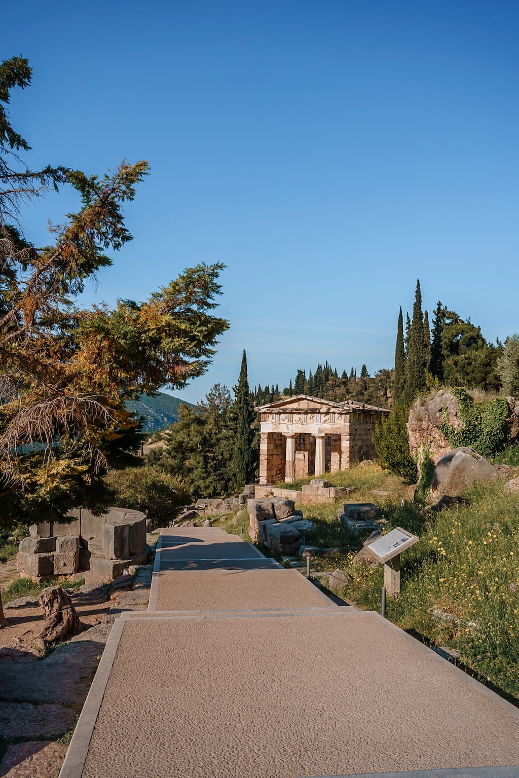 During your Delphi tour from Athens you'll get to see The Treasury.
