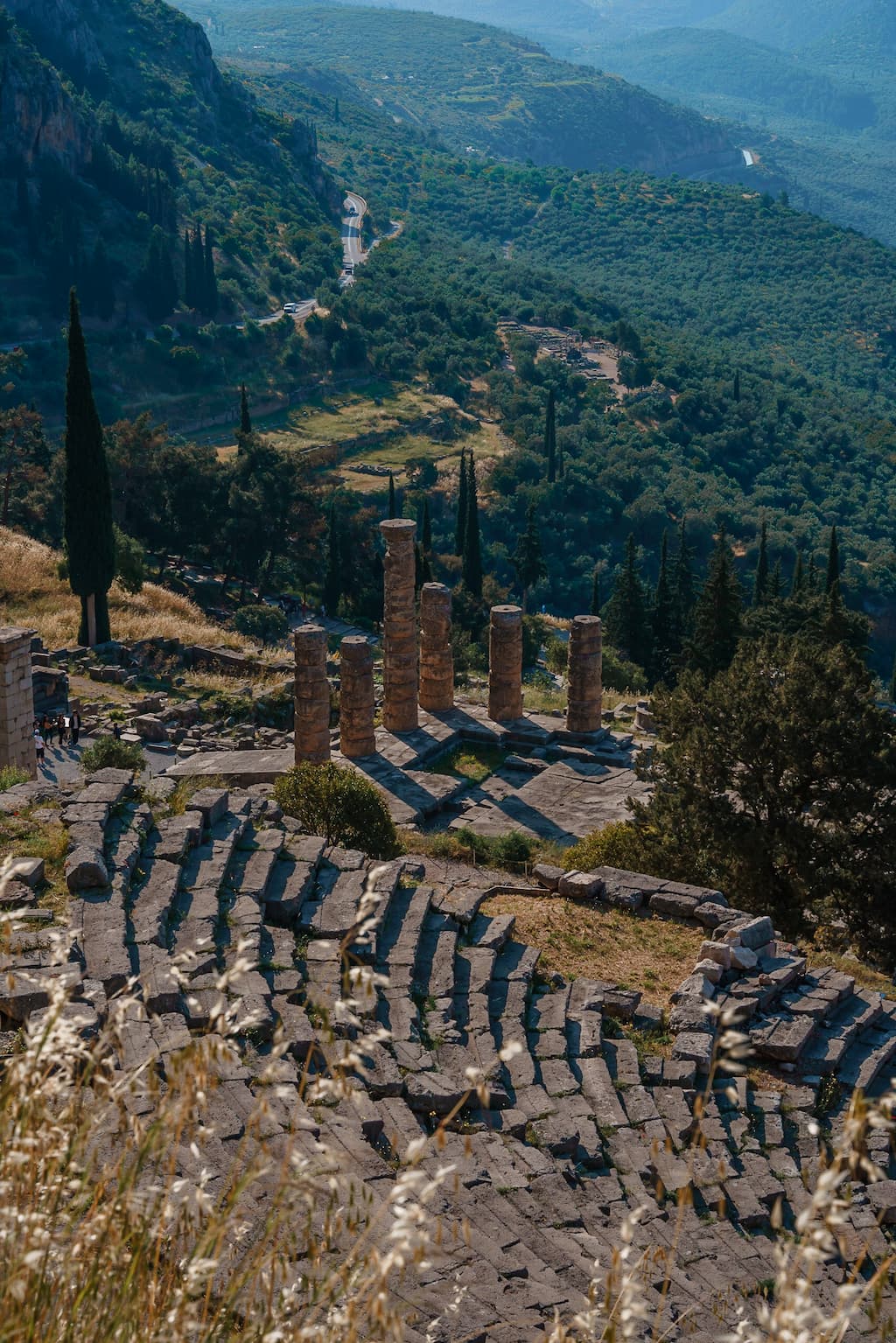 The ancient theatre of Delphi is the main attraction of tours from Athens to Delphi.