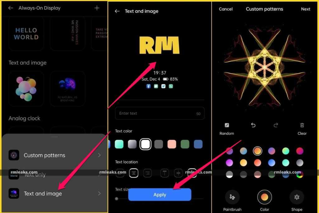 Image Text Only Pattern Realme UI 2.0 Always on Display