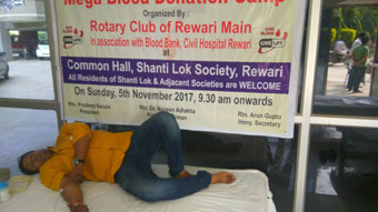 BLOOD DONATION CAMP AT SHANTI LOK SOCIETY