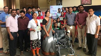 Wheel Chair donated to management of Centre School, Rewari in their medical department