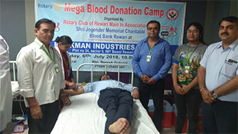 MEGA BLOOD DONATION CAMP AT ROCKMAN INDUSTRIES PVT. LTD. BAWAL