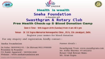 BLOOD DONATION CAMP BY SNEHA FOUNDATION IN ASSOCIATION WITH CLUB