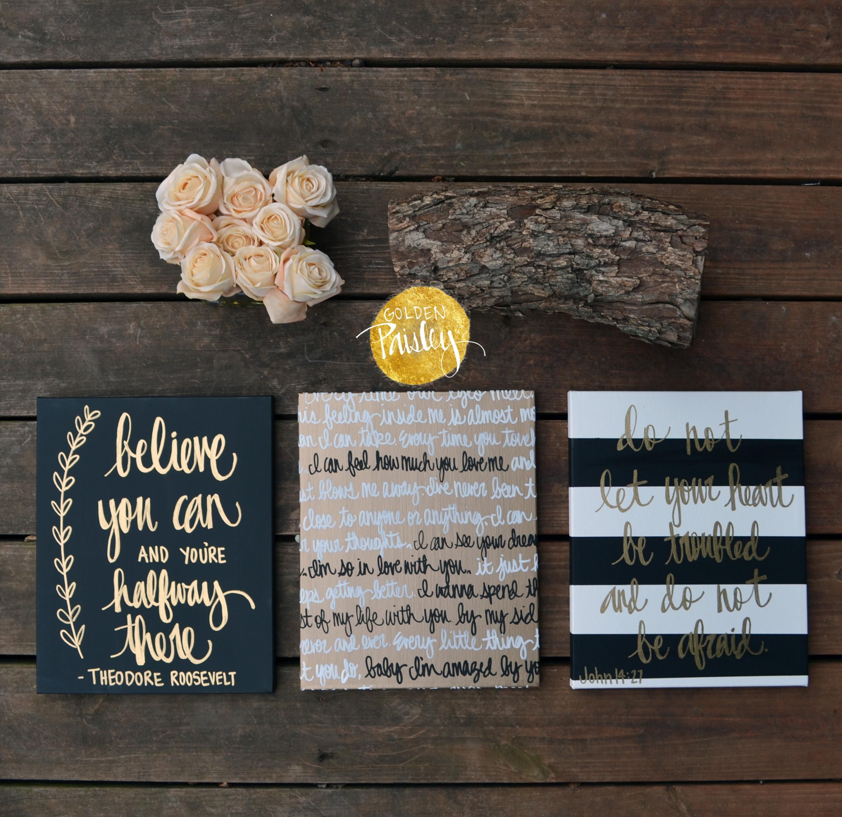 Black And Gold Inspirational Quote Wall Art “Believe You Can” In Inspirational Wall Art Canvas (Gallery 9 of 20)